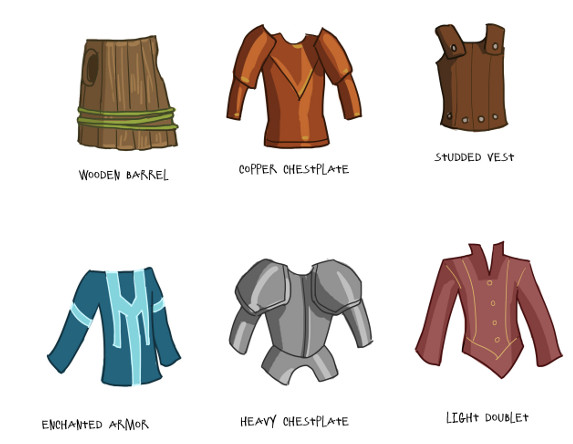 Quick concept art of early tiers of chest armor